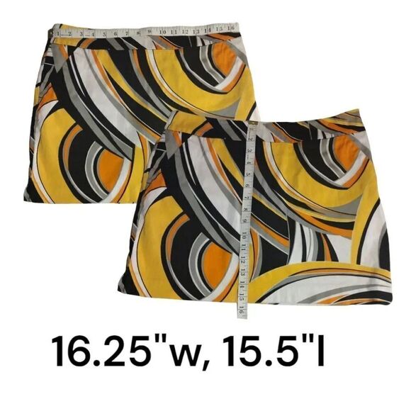 Loudmouth Discontinued Yellow Swirls Gone Wild Mini Golf Skort Size 8 - Picture 14 of 14